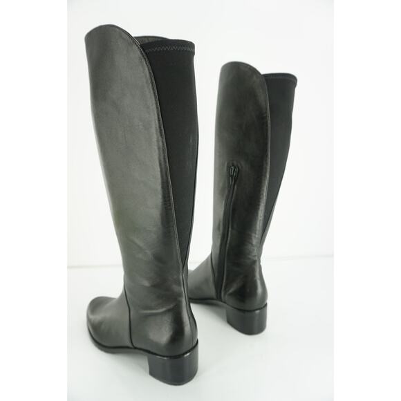 Stuart Weitzman Black leather Arlington Stretch riding boots Size 5.5 New $595 - Picture 4 of 12